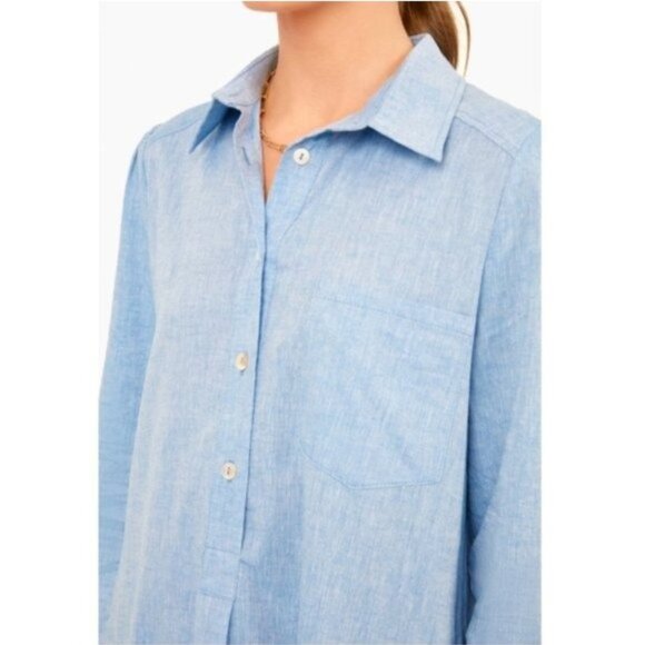 Tuckernuck | NEW Chambray Callahan Denim Collared Mini Shirt Dress Size XXS - Picture 3 of 13